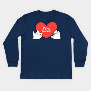 Be My Valentine Kids Long Sleeve T-Shirt